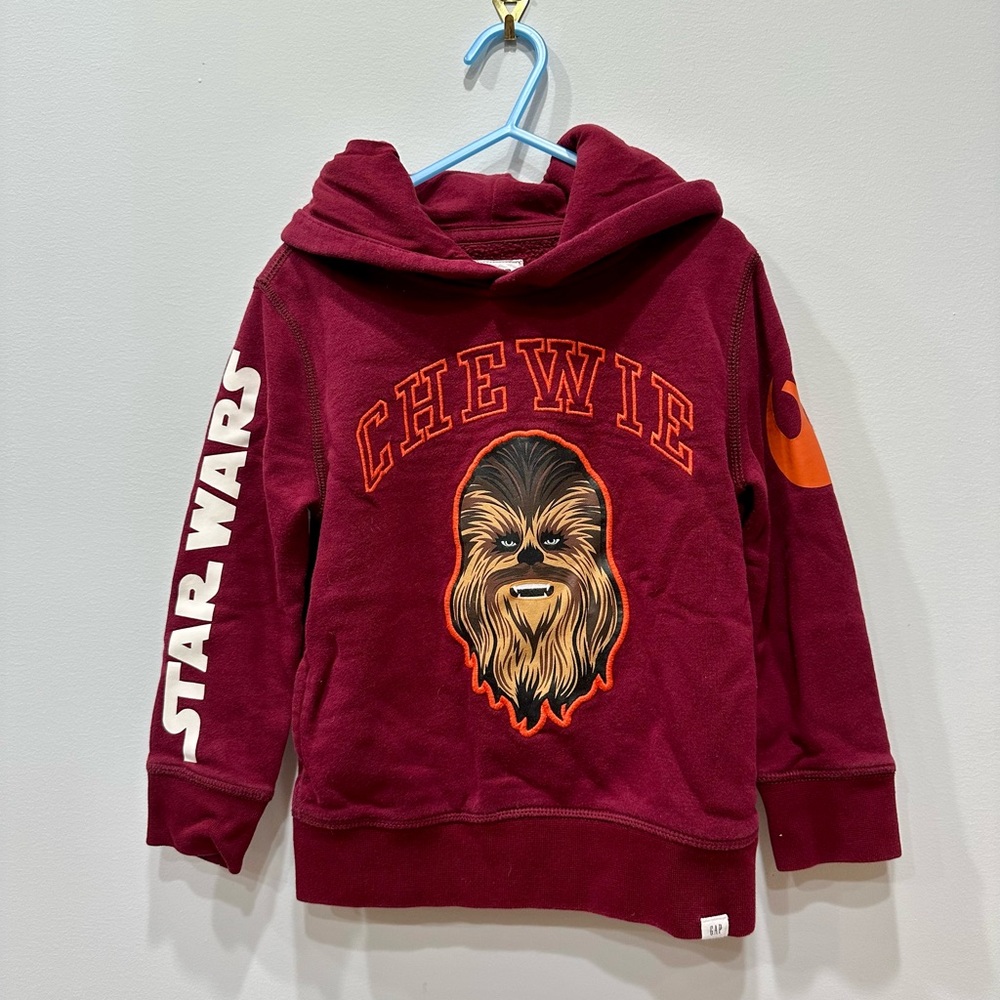 Gap x Star Wars Chewie maroon hooded sweatshirt. Size XS
